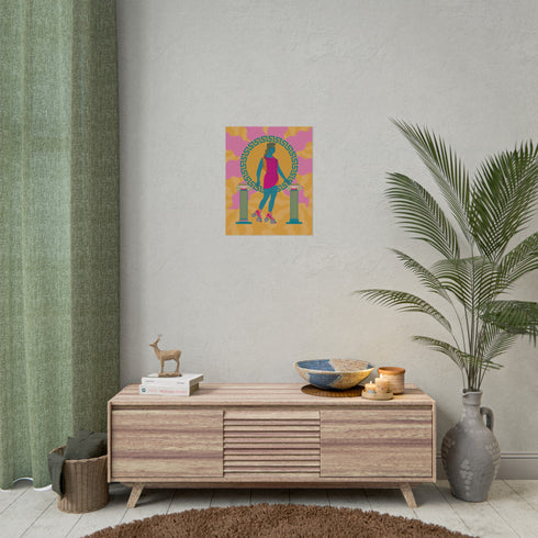 Roller Skating Goddess Art Print
